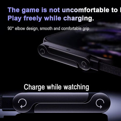 Sideways Phone Charger,Invisible Stand Charging Cable,Built in Phone Stand Charging Cord with Folding Phone Stand 2-In-1 Holder